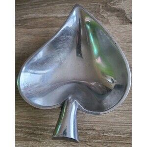 RARE Vintage Mariposa SPADE Decorative Tray, Silver Cast Aluminum Mexico 7x6x2